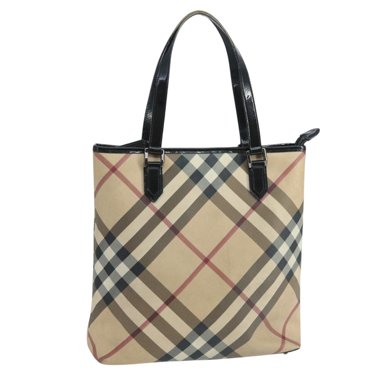 Burberry Nova Check Beige Canvas Tote Bag (Pre-Owned)