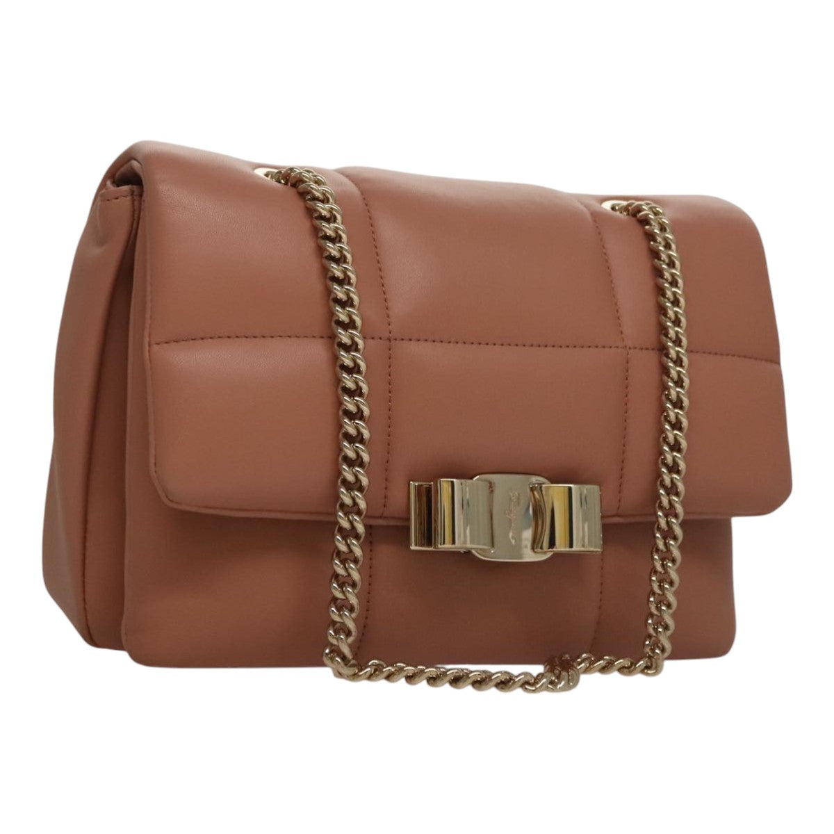 Salvatore Ferragamo Vara Brown Leather Shoulder Bag (Pre-Owned)