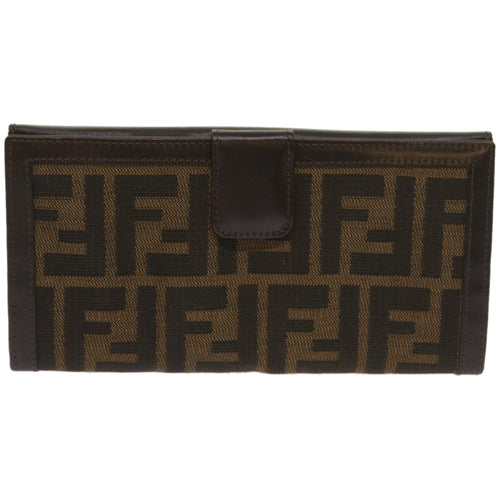 Fendi Zucca Brown Canvas Wallet  (Pre-Owned)