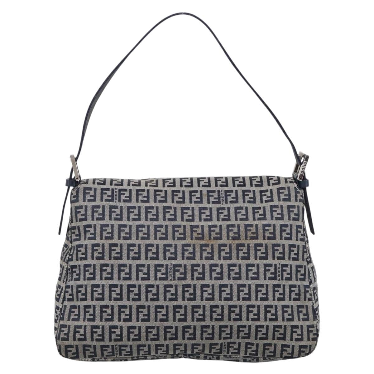 Fendi Fendi Mamma Baguette Monogram Canvas Navy Canvas Handbag (Pre-Owned)