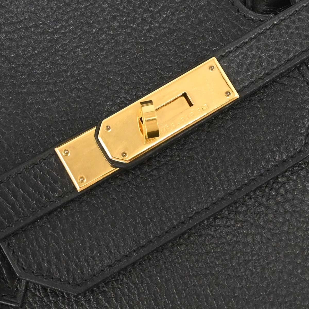 Hermes Birkin Black Ardennes With Gold Hardware Black Leather Handbag (Pre-Owned)