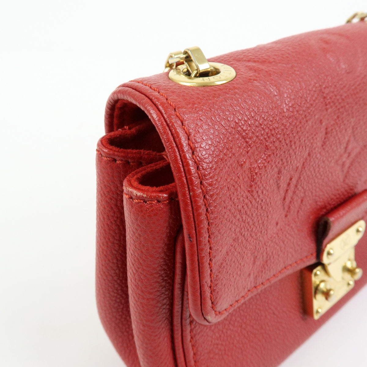 Louis Vuitton Saint Germain Monogram Empreinte Leather Red Leather Handbag (Pre-Owned)