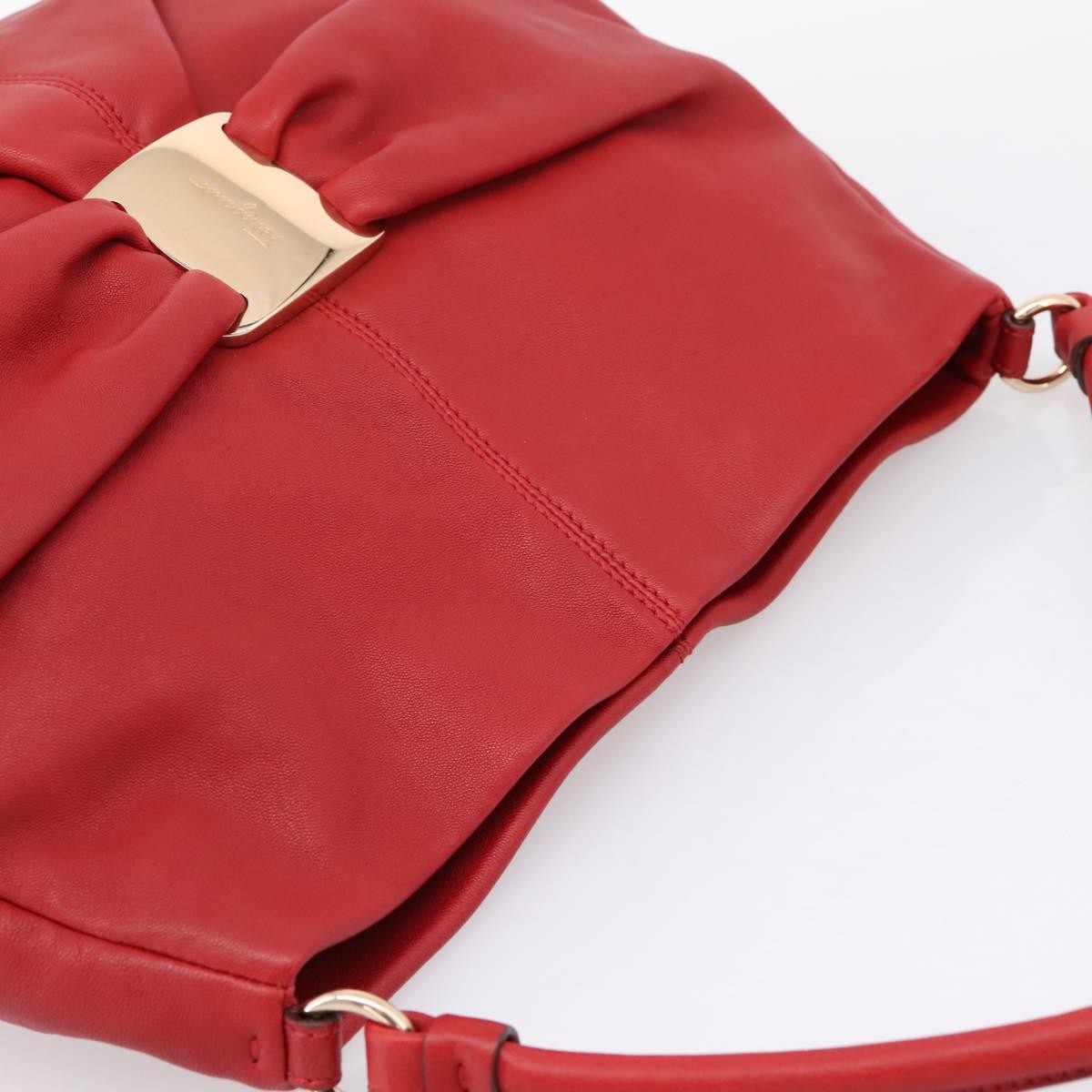 Salvatore Ferragamo Miss Vara Giusy Hobo Leather Red Leather Shoulder Bag Bag (Pre-Owned)