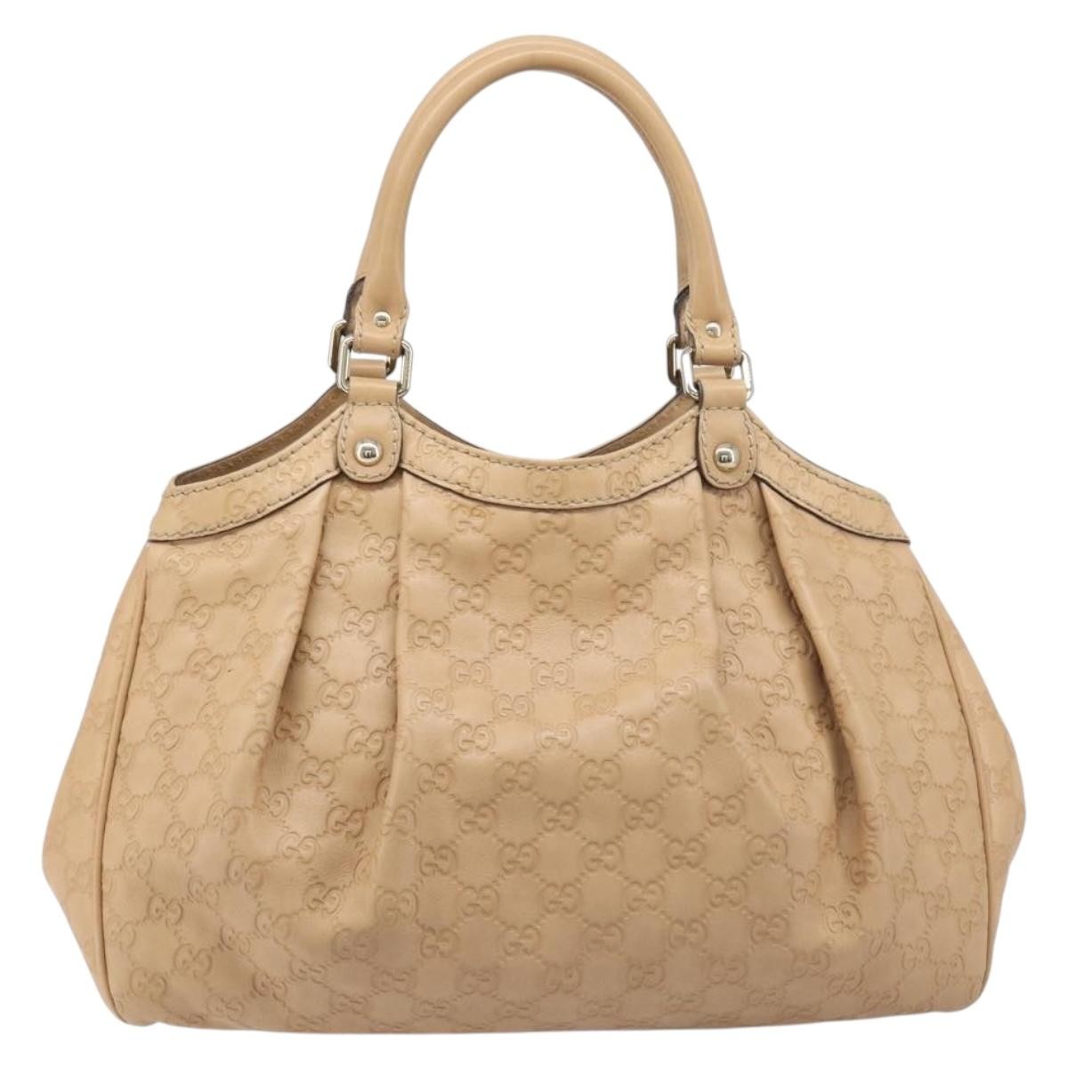 Gucci Sukey Guccissima Leather Beige Leather Tote Bag Bag (Pre-Owned)