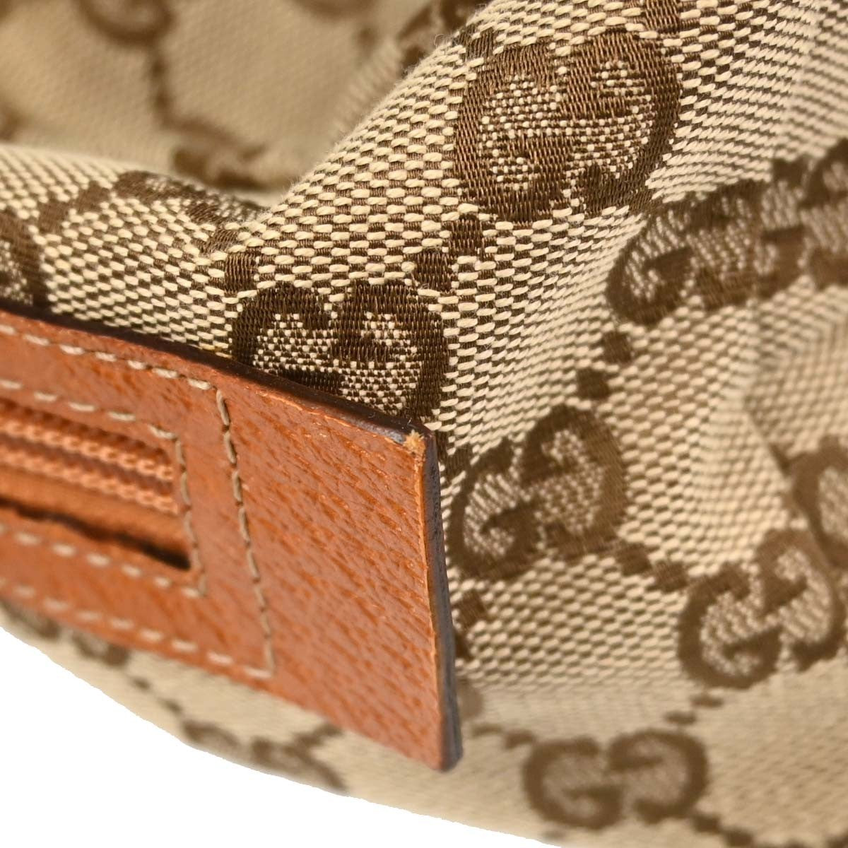 Gucci Zip Around Bowling Gg Canvas Beige Canvas Handbag (Pre-Owned)