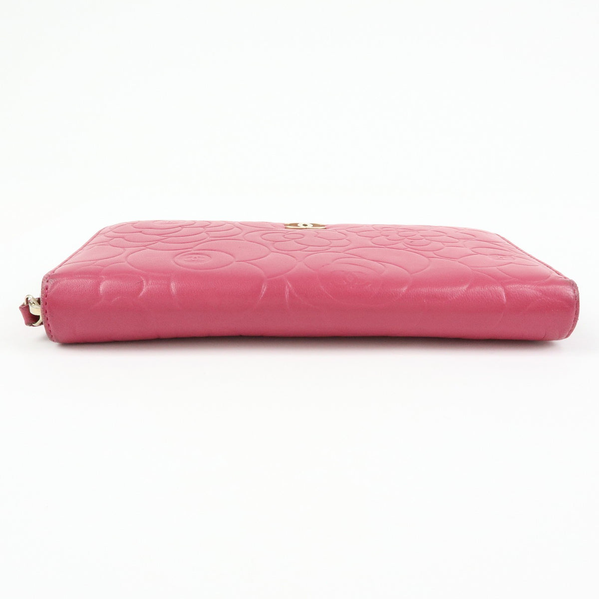 Chanel Zip Around Camellia Patent Pink Leather Wallets Accessory (Pre-Owned)