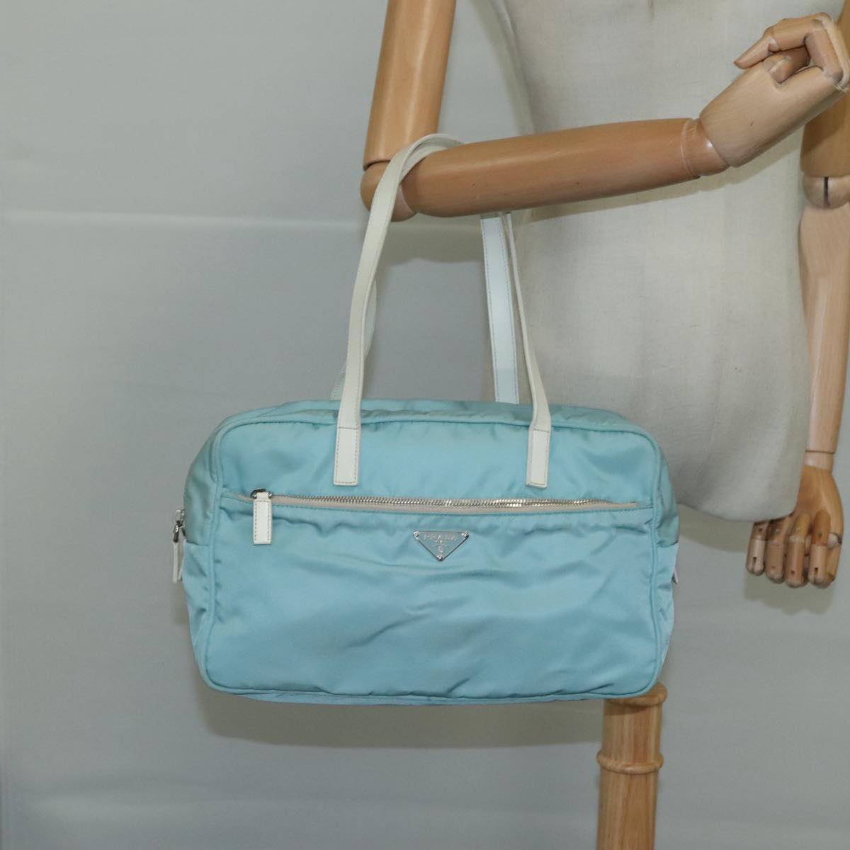 Prada Blue Synthetic Shoulder Bag (Pre-Owned)