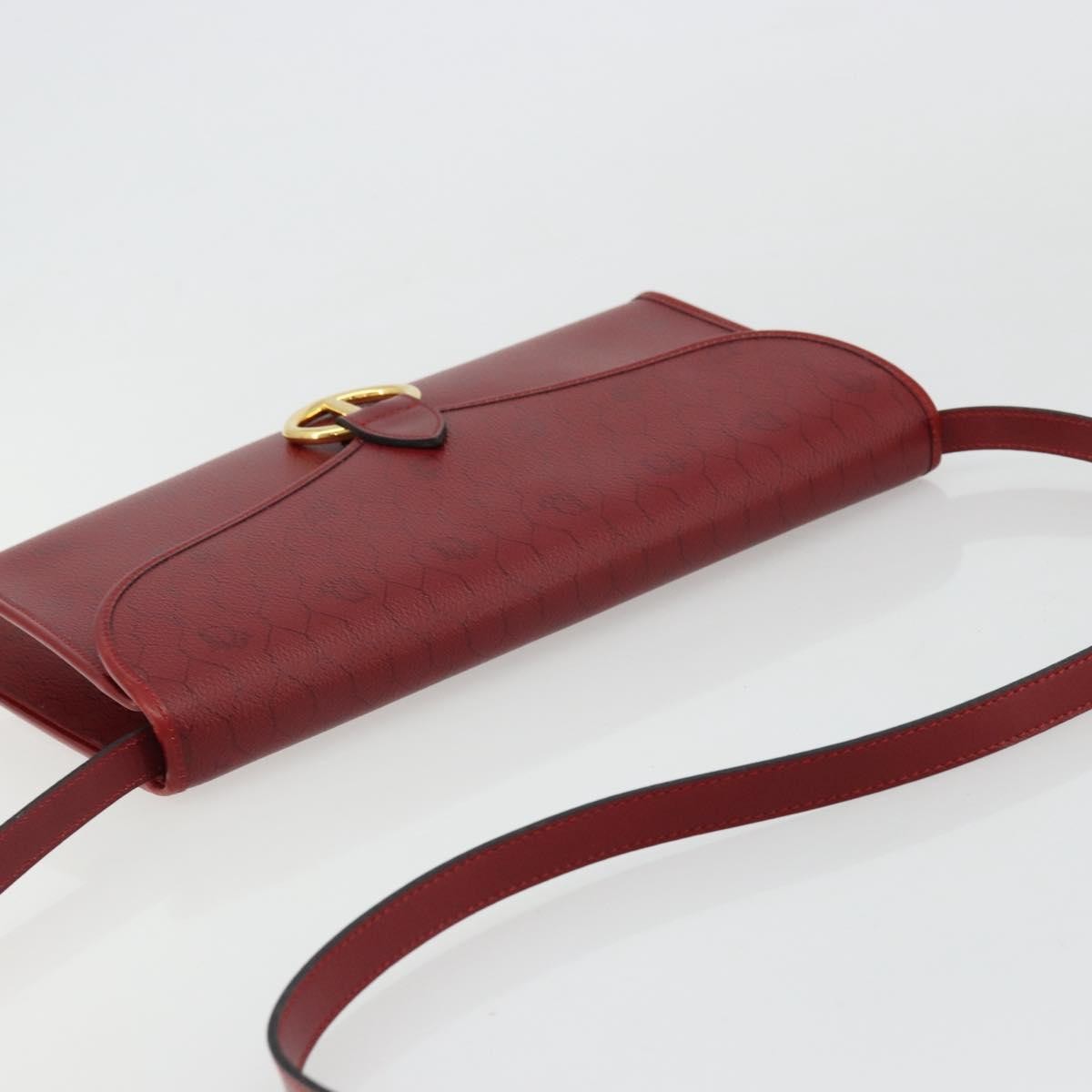 Christian Dior Vintage Honeycomb Canvas Red Canvas Shoulder Bag Bag (Pre-Owned)