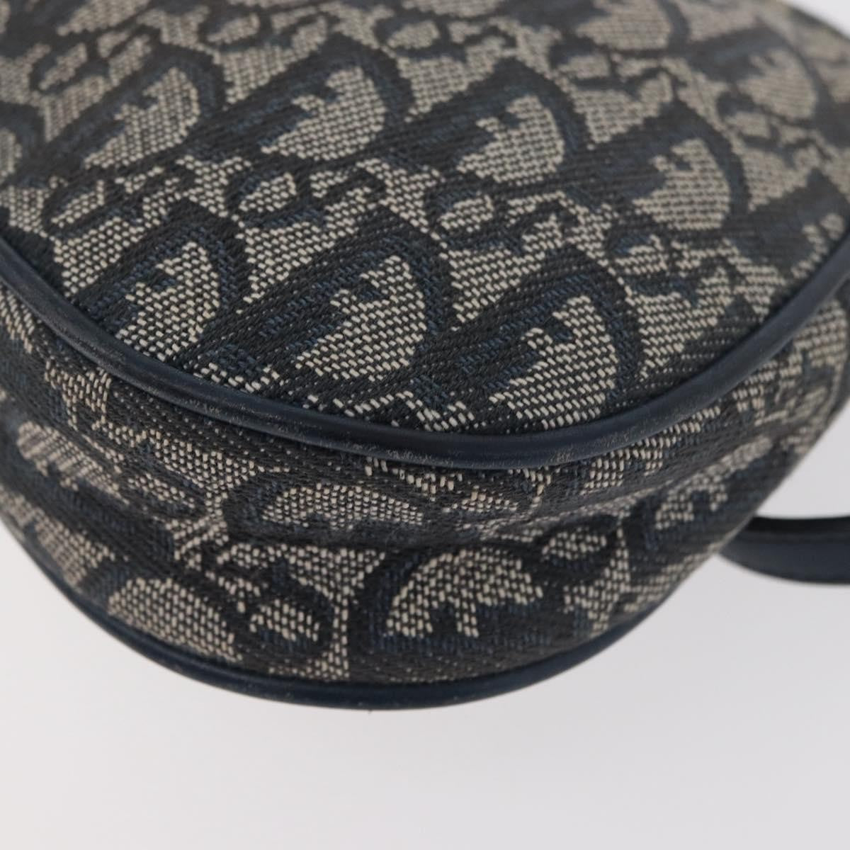 Christian Dior Vintage Saddle Bag Canvas Navy Canvas Clutche & Pouche Bag (Pre-Owned)