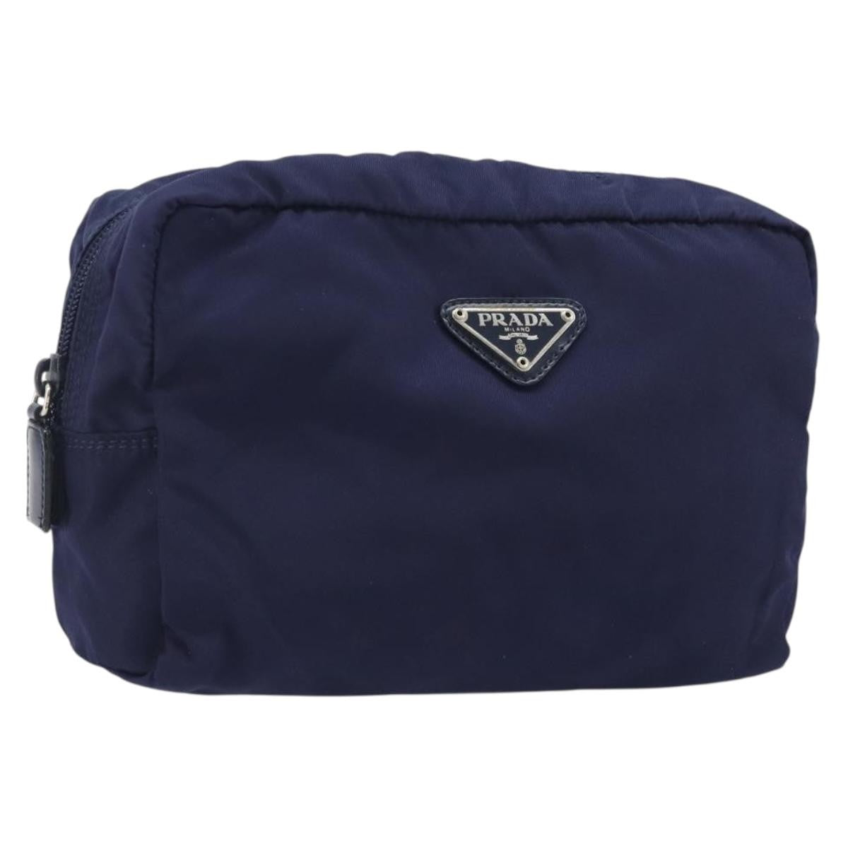 Prada Pouch Nylon Navy Nylon Clutche & Pouche Bag (Pre-Owned)