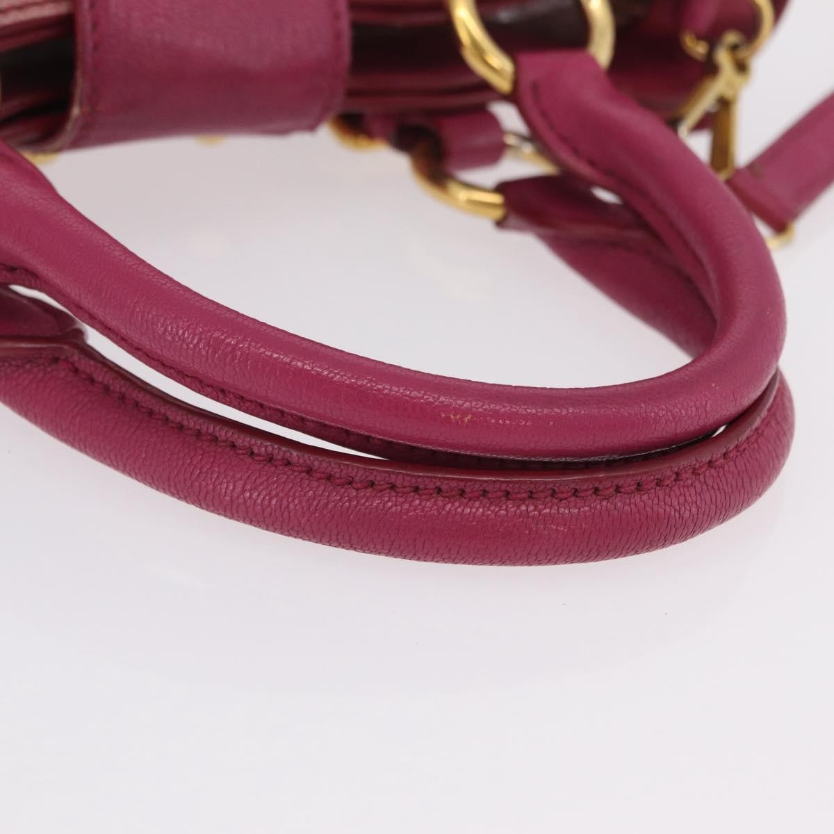 Miu Miu Madras Convertible Lock Leather Pink Leather Tote Bag Bag (Pre-Owned)