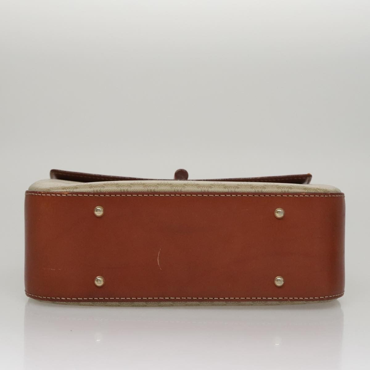 Celine Vintage Convertible Top Handle Macadam Coated Canvas Beige Canvas Handbag (Pre-Owned)