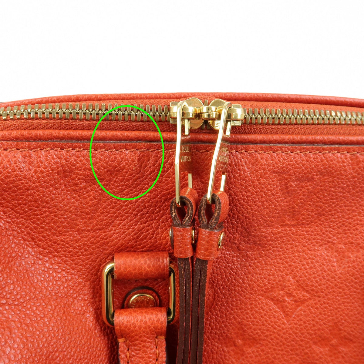 Louis Vuitton Speedy Bandouliere Monogram Empreinte Leather Orange Leather Handbag (Pre-Owned)