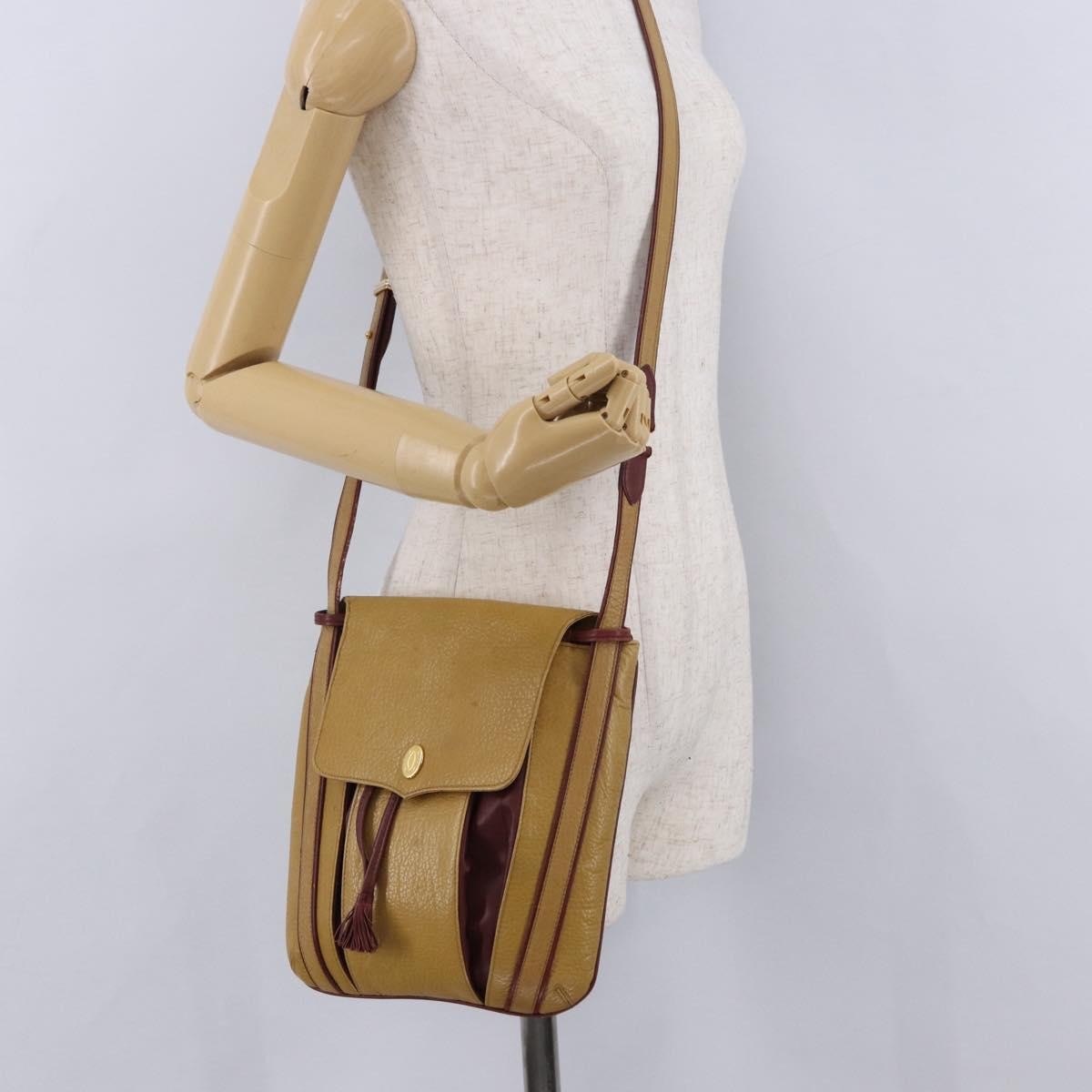 Cartier Tasseled Must De Cartier Leather Brown Leather Shoulder Bag Bag (Pre-Owned)