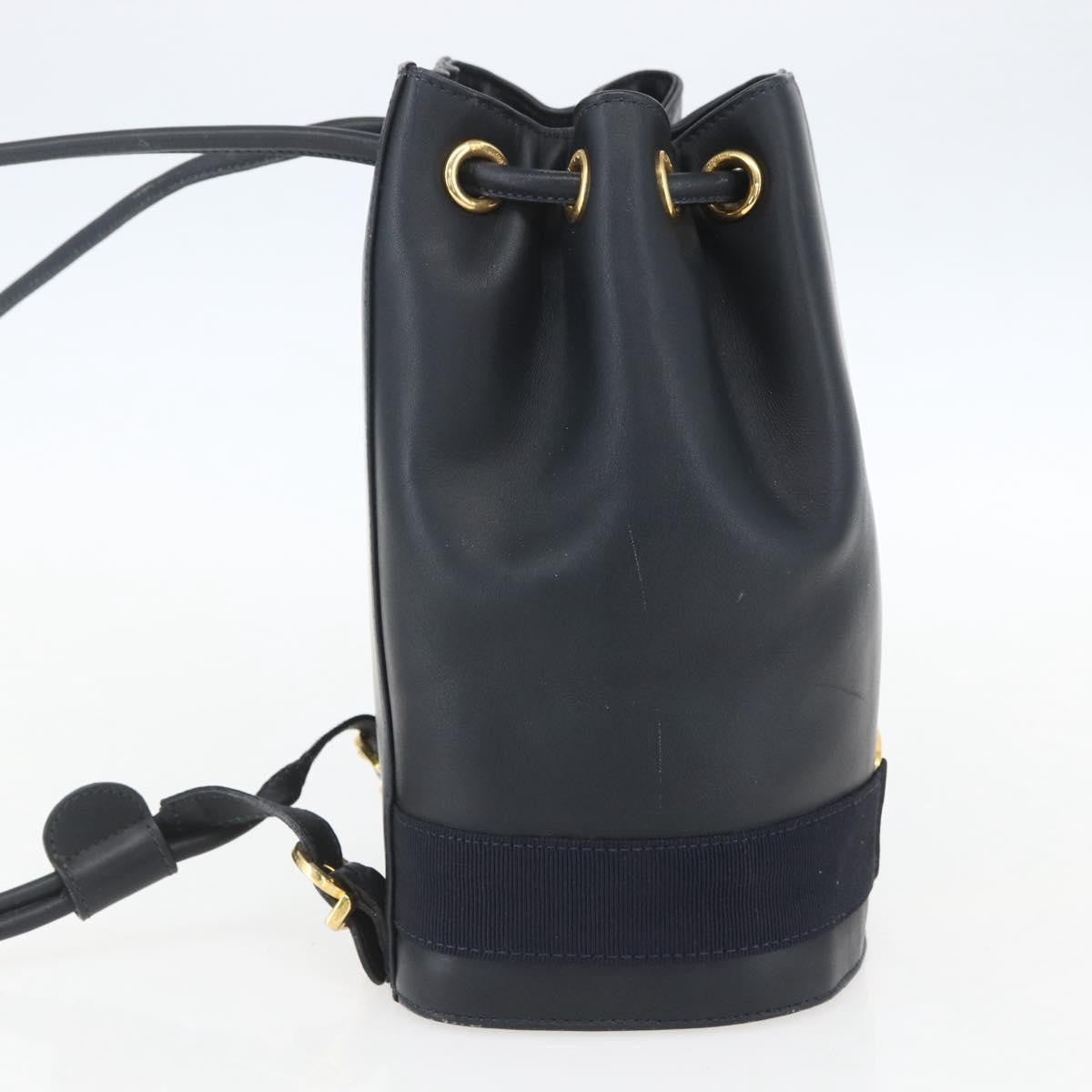Salvatore Ferragamo Vala Leather Navy Leather Backpack Bag (Pre-Owned)