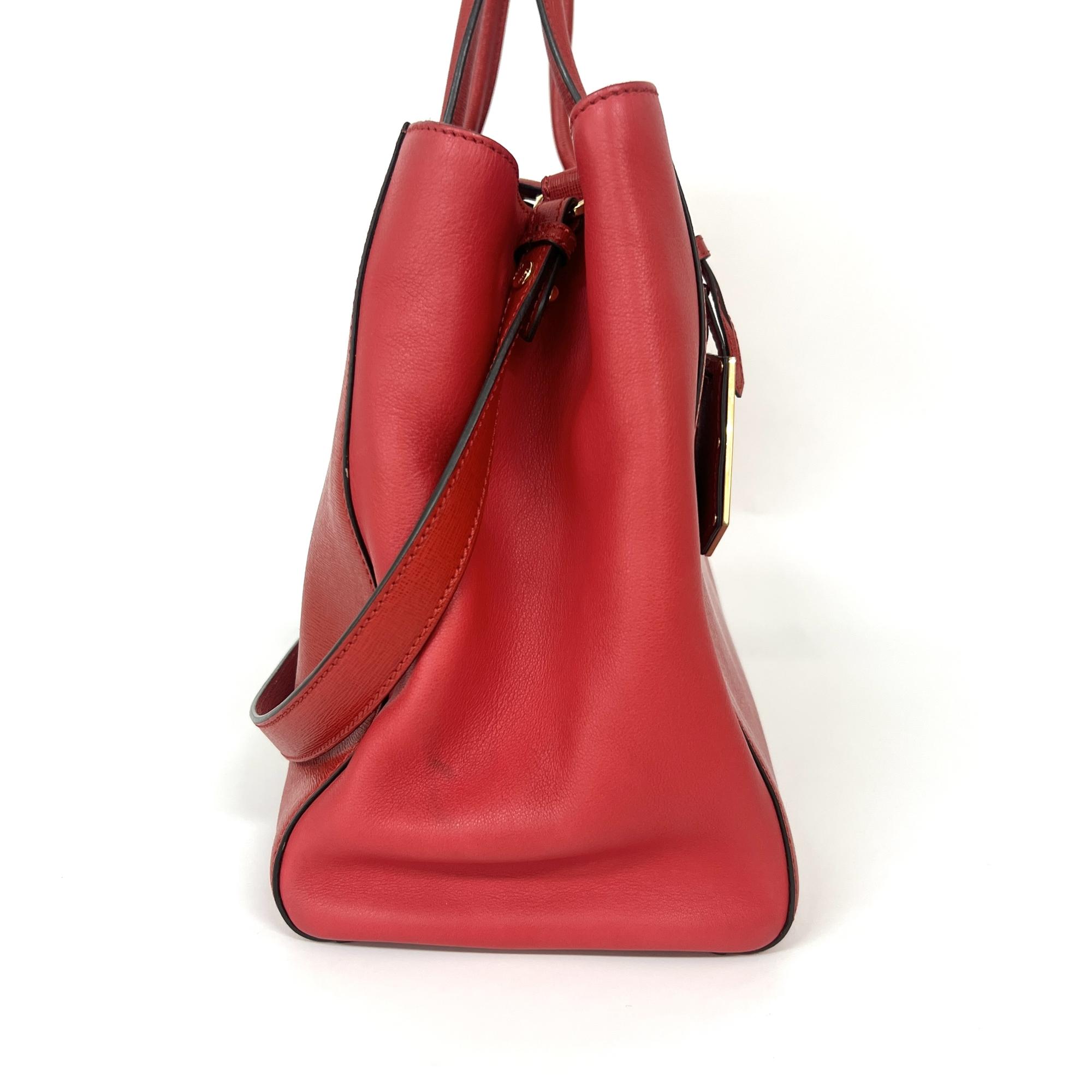 Fendi 2Jours Bag Patent Red Leather Handbag (Pre-Owned)
