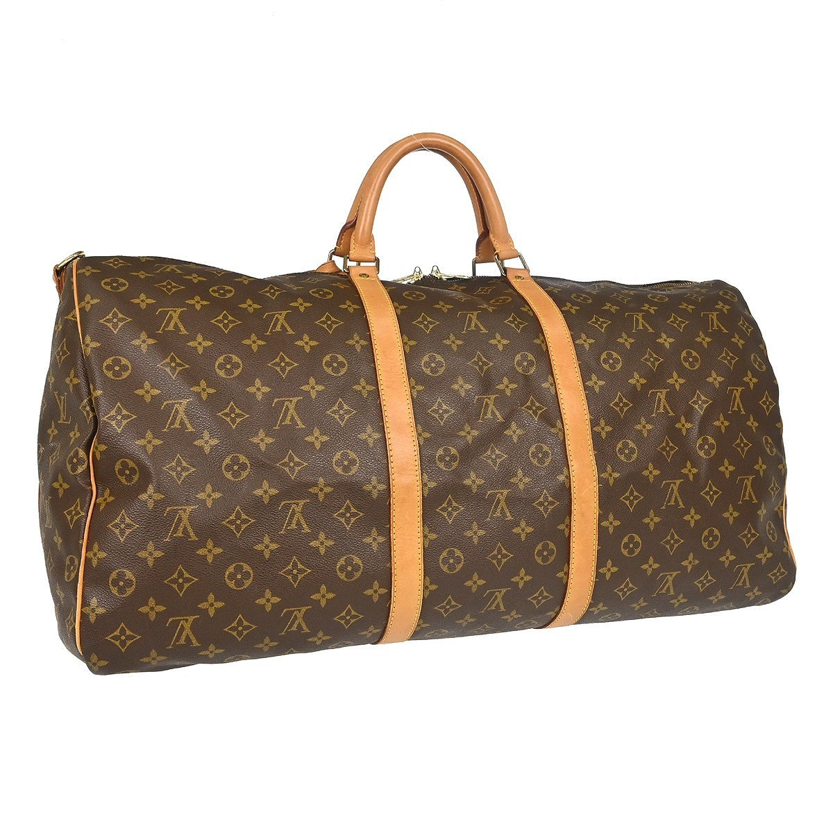 Louis Vuitton Keepall Bandouliere Monogram Canvas Brown Canvas Travel Bag Bag (Pre-Owned)