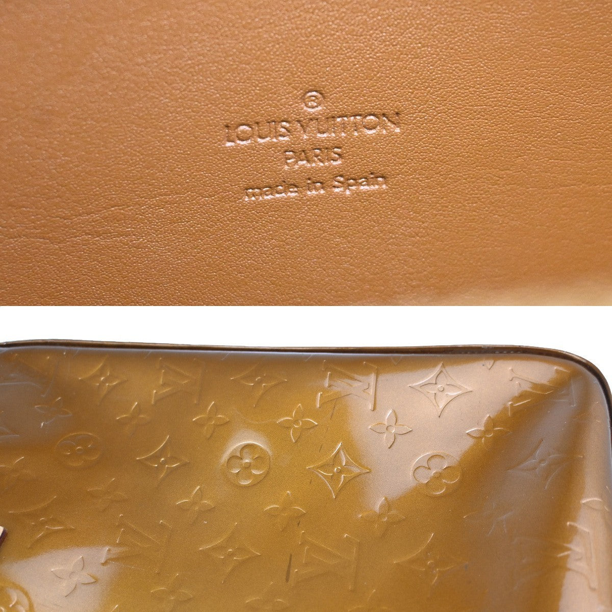 Louis Vuitton Columbus Monogram Vernis Brown Patent_Leather Handbag (Pre-Owned)