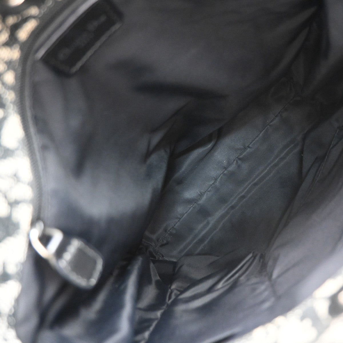 Christian Dior Vintage Open Diorissimo Canvas Black Canvas Tote Bag Bag (Pre-Owned)