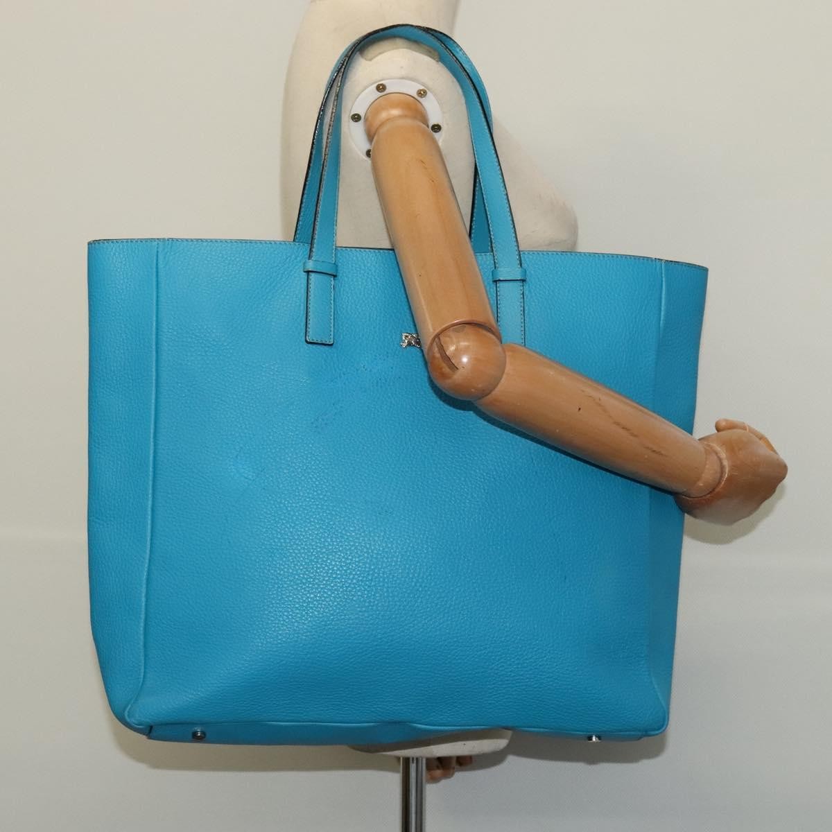 Burberry Black Label Leather Blue Leather Tote Bag Bag (Pre-Owned)