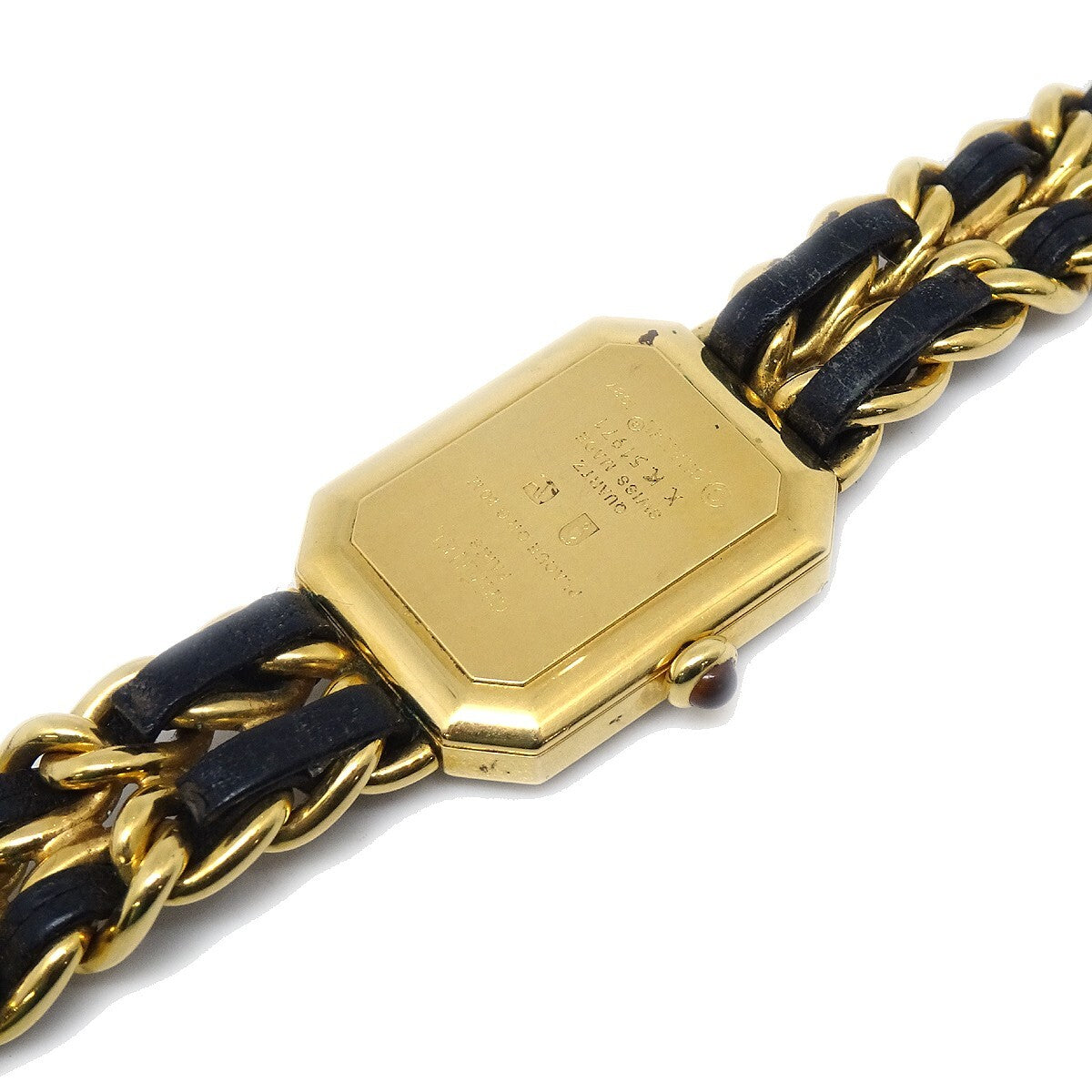 Chanel Premiere Rock Quartz Plated Metal And Leather Watch (Pre-Owned)