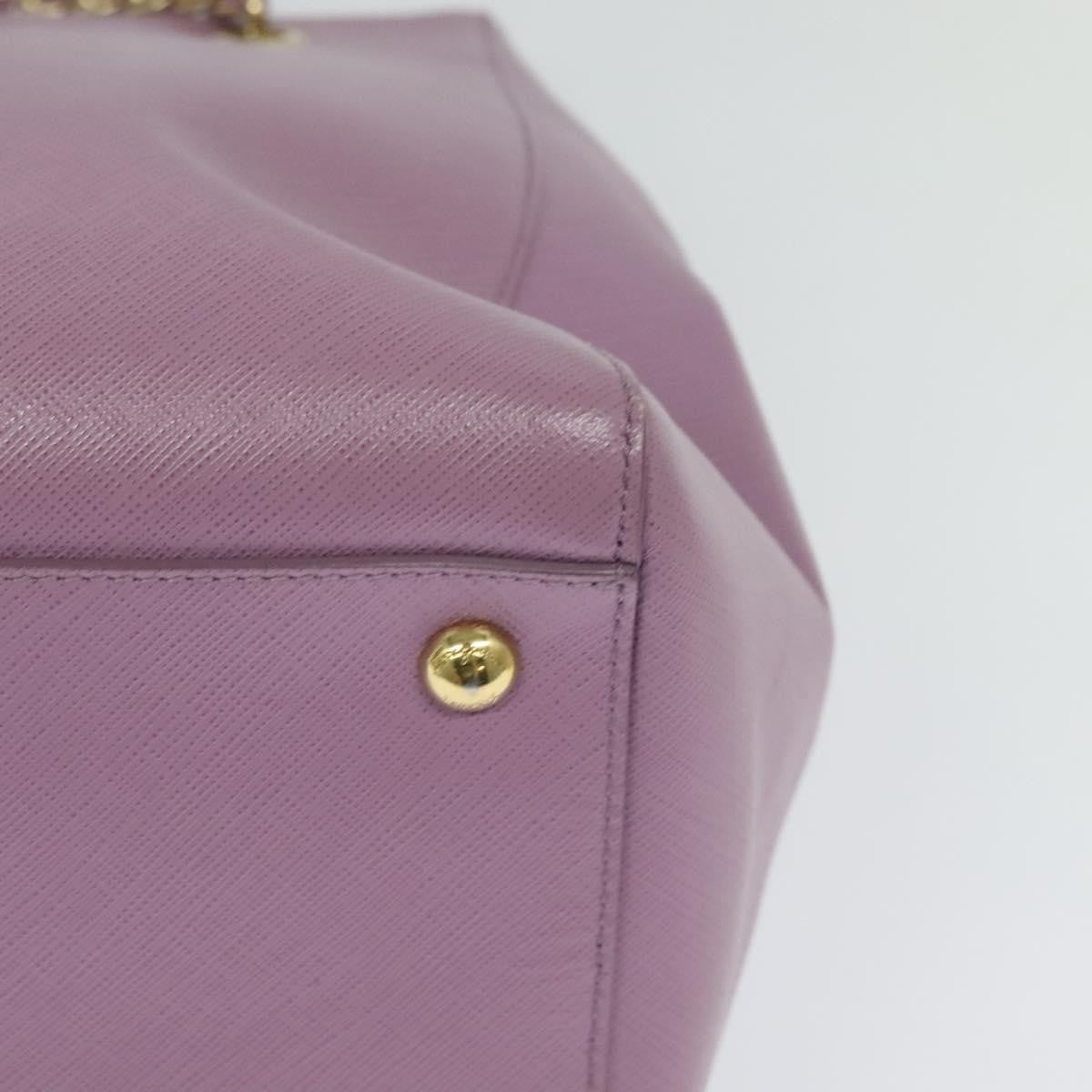 Salvatore Ferragamo Vara Bow Chain Tote Leather Purple Leather Tote Bag Bag (Pre-Owned)