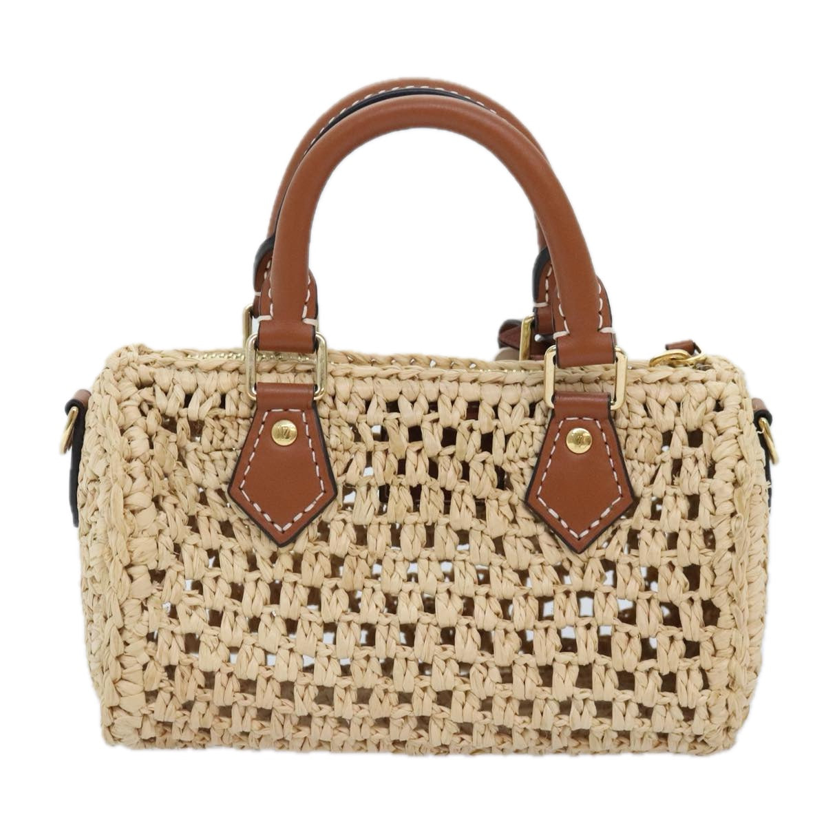 Louis Vuitton Nano Speedy Beige Synthetic Handbag (Pre-Owned)
