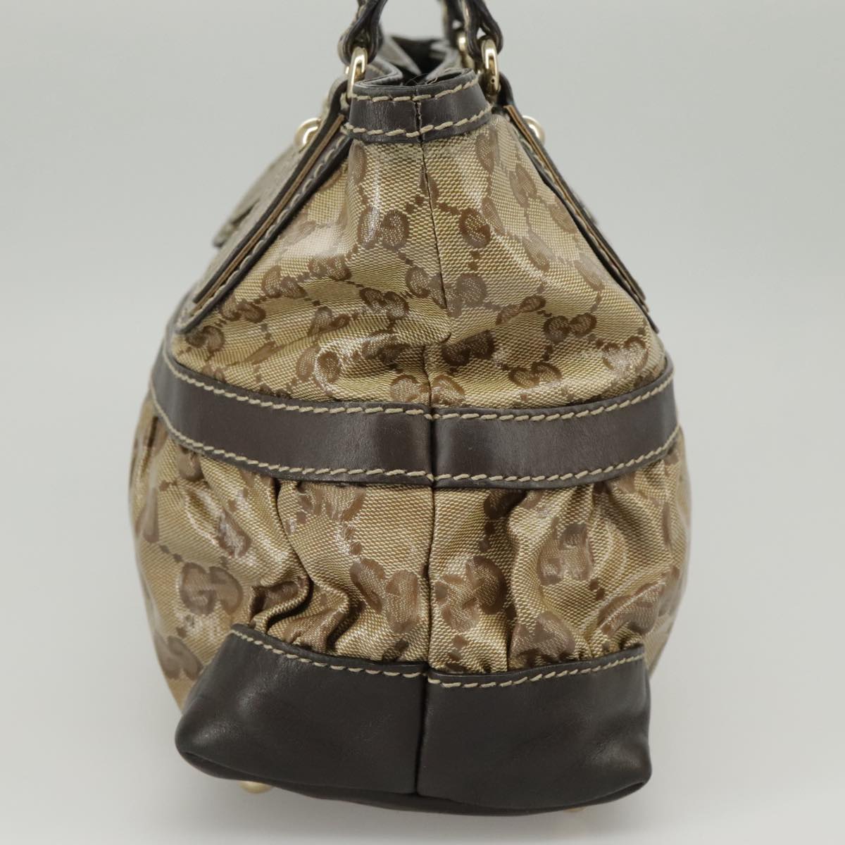 Gucci Gg Crystal Beige Canvas Handbag (Pre-Owned)