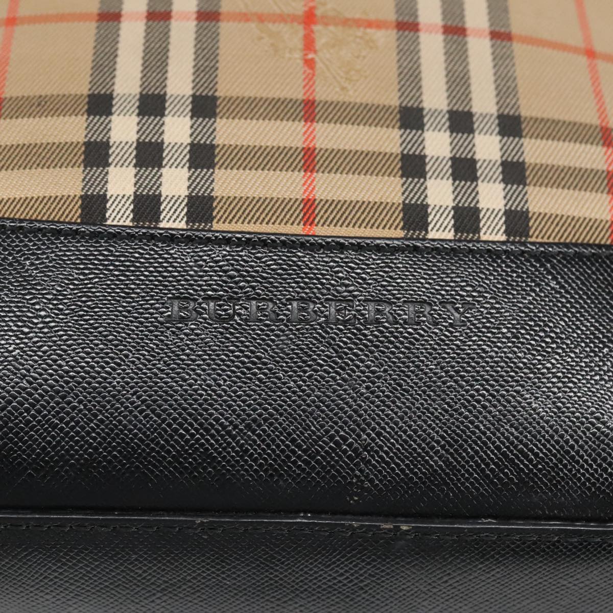 Burberry Nova Check Beige Canvas Shoulder Bag (Pre-Owned)