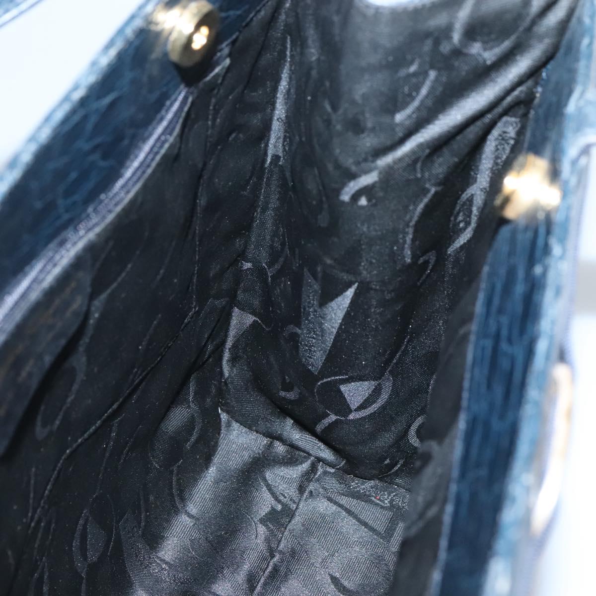 Salvatore Ferragamo Vara Navy Leather Shoulder Bag (Pre-Owned)