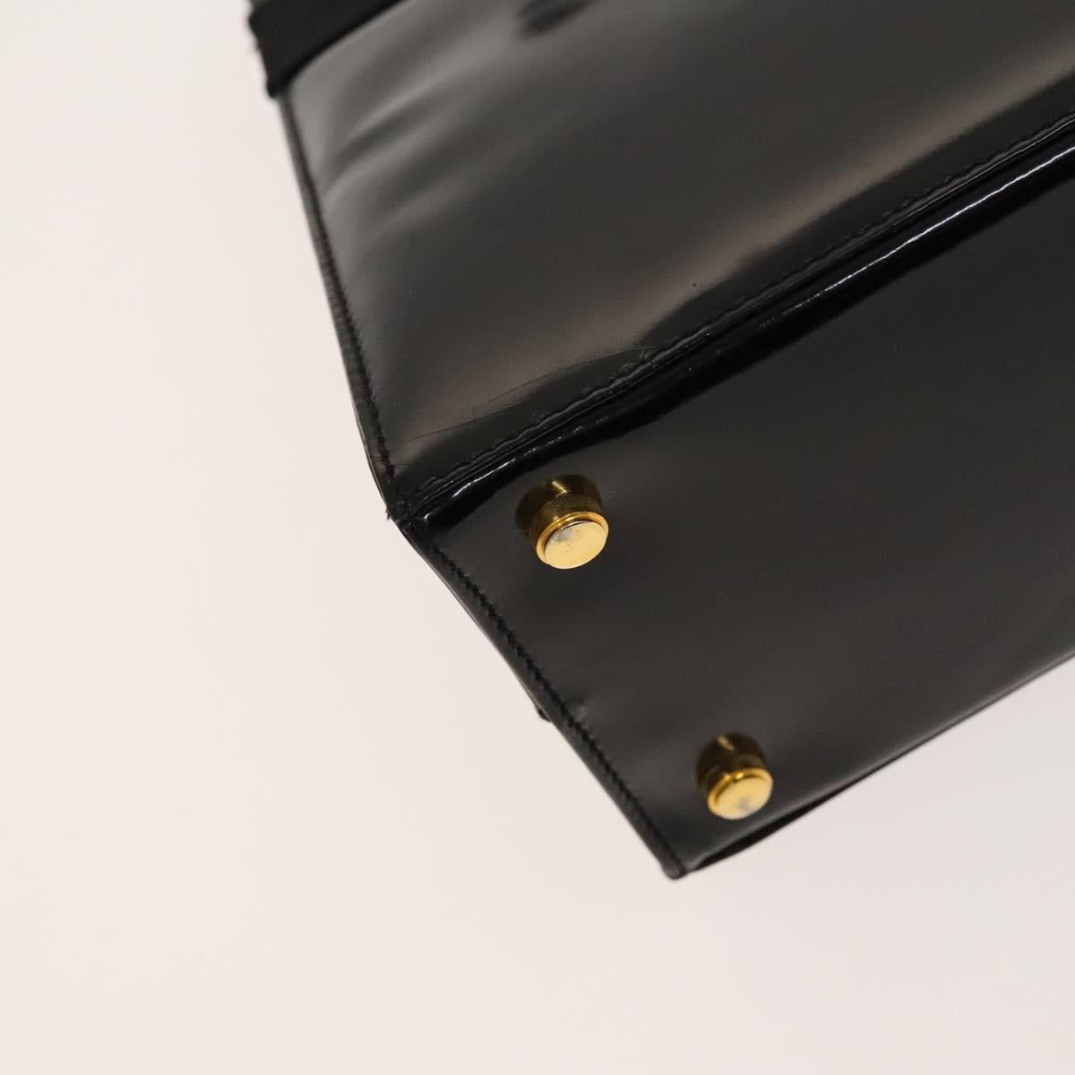Salvatore Ferragamo Vara Black Patent Leather Handbag (Pre-Owned)