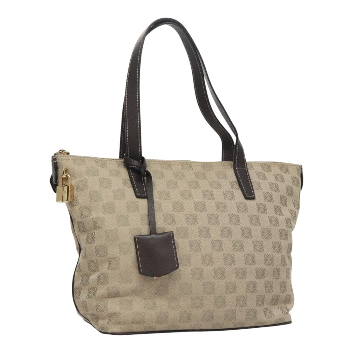 Loewe Anagram Beige Canvas Tote Bag (Pre-Owned)