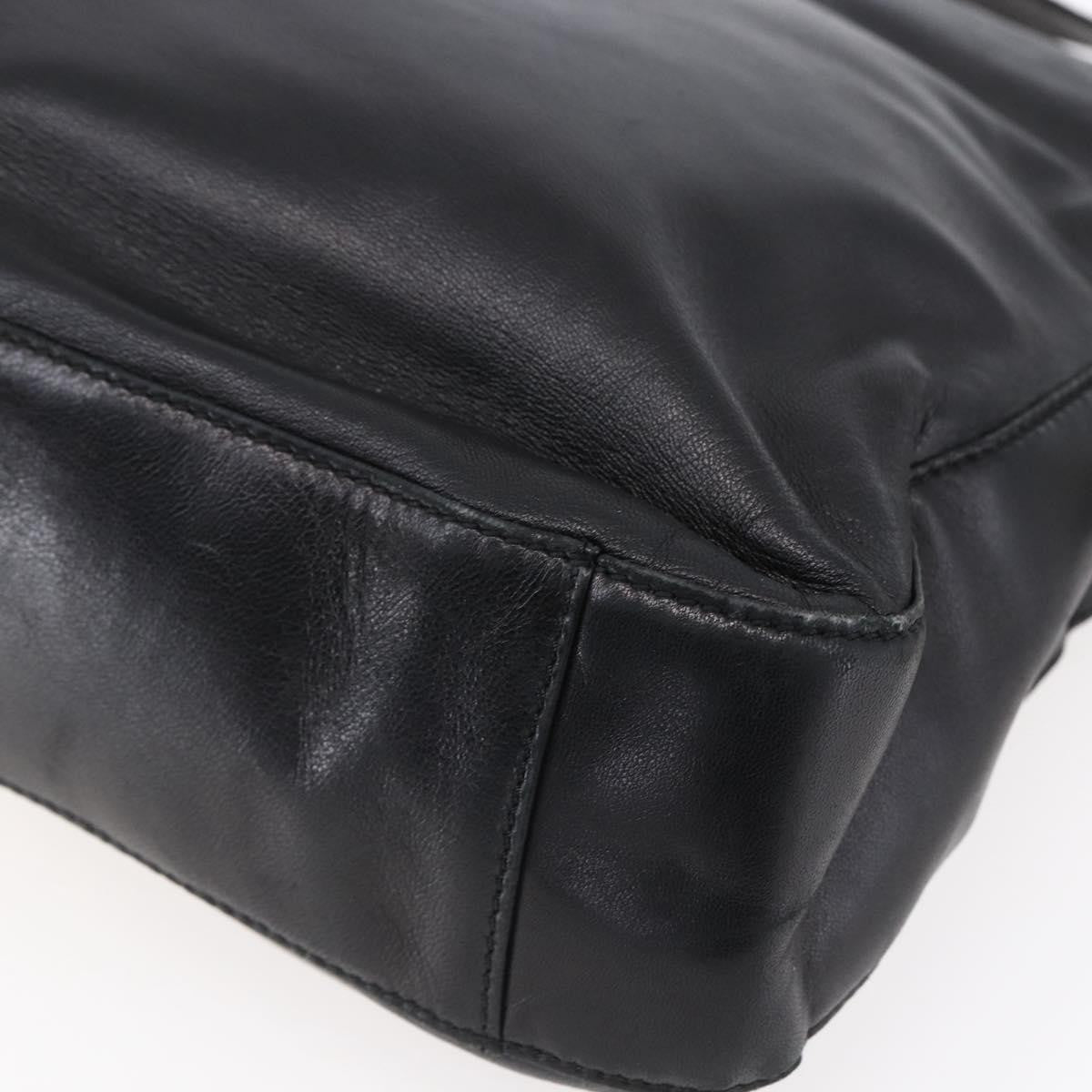 Loewe Anagram Leather Black Leather Shoulder Bag Bag (Pre-Owned)