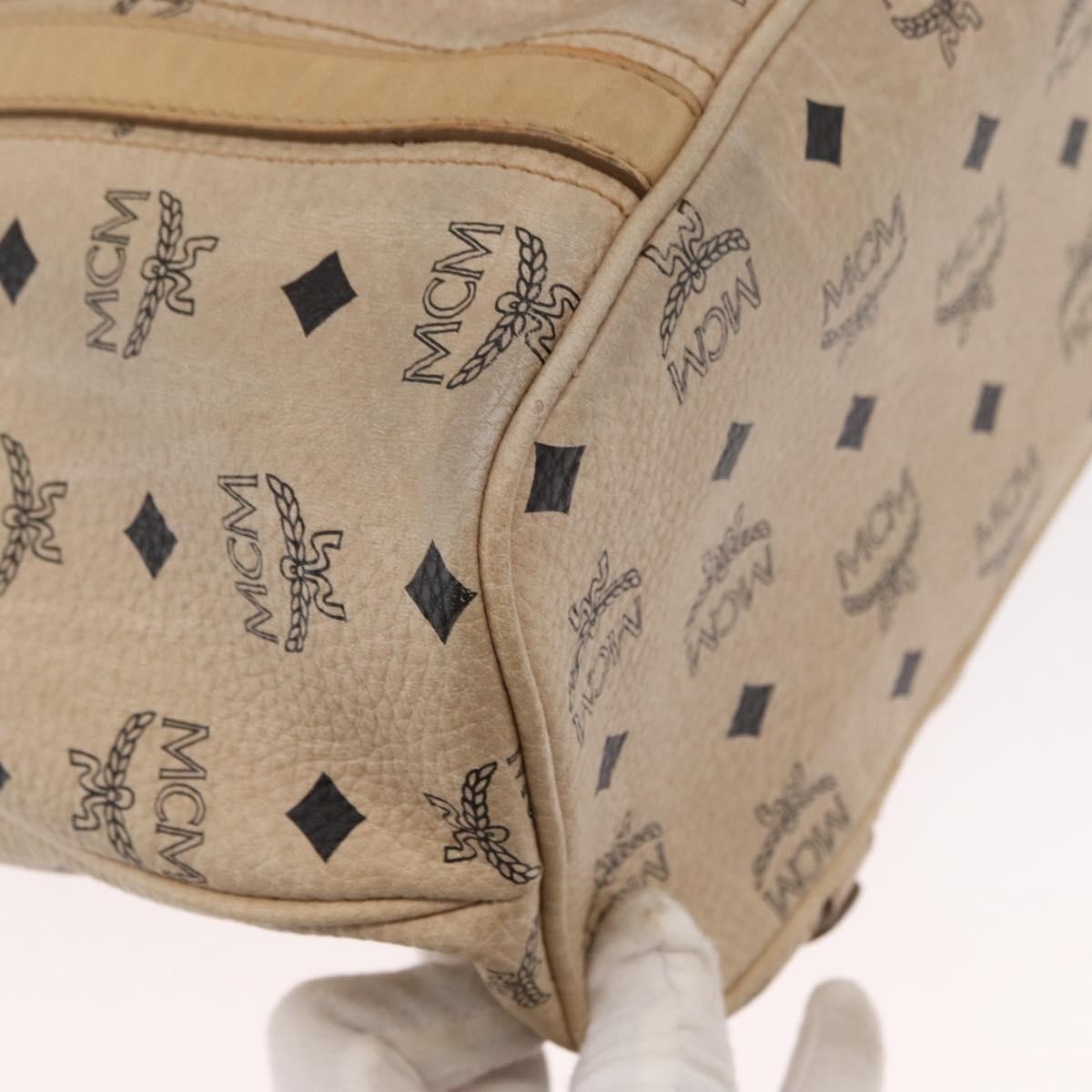 MCM Vintage Visetos Canvas Beige Pvc Tote Bag Bag (Pre-Owned)