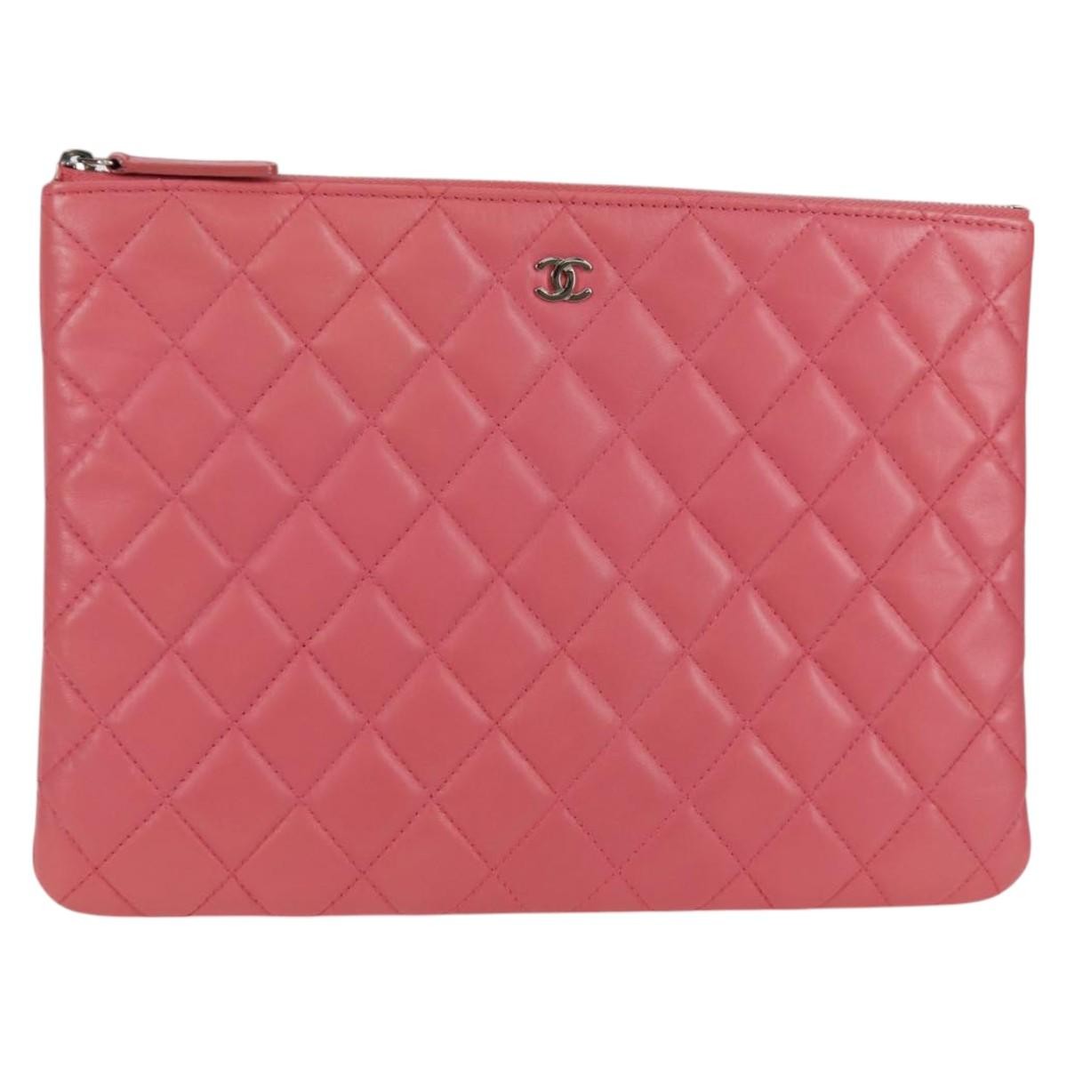 Chanel Cc Casino O Case Clutch Quilted Lambskin Pink Leather Clutche & Pouche Bag (Pre-Owned)