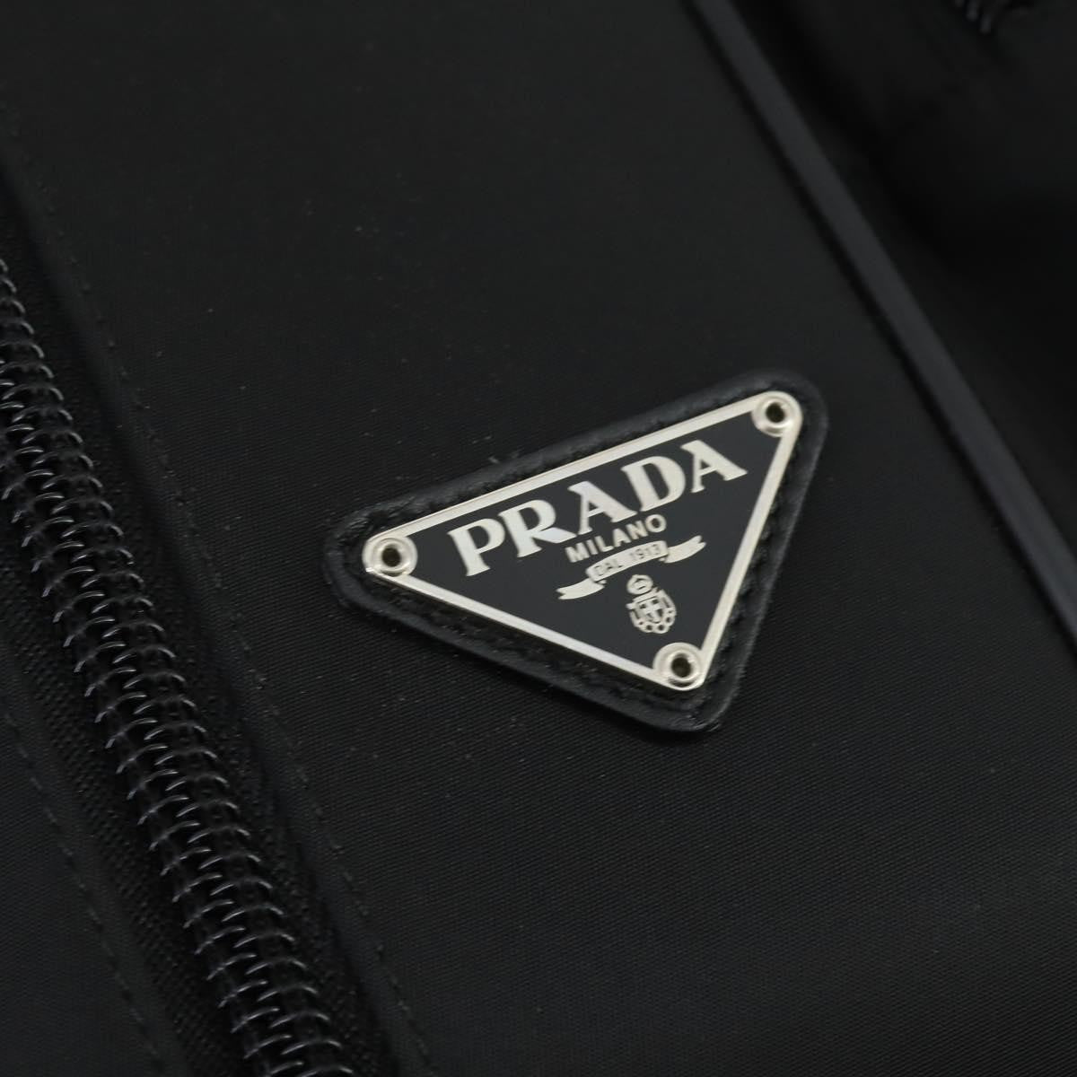 Prada Convertible Front Pocket Tessuto With Saffiano Leather Black Nylon Briefcase Bag (Pre-Owned)