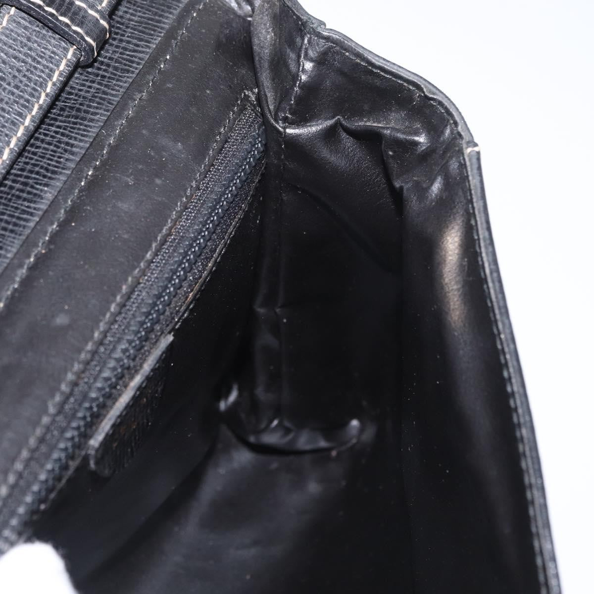 Celine Circle Logo Leather Black Leather Shoulder Bag Bag (Pre-Owned)