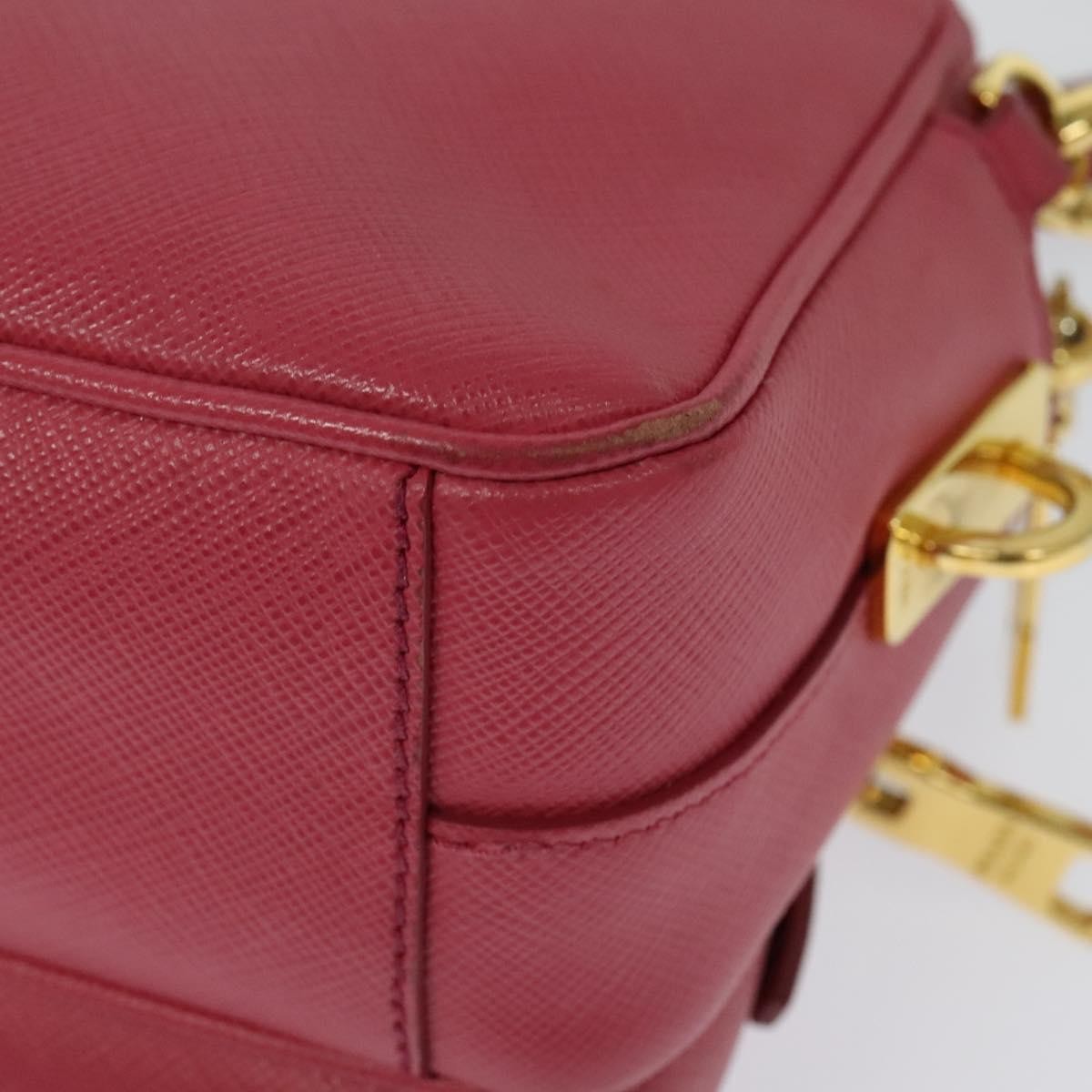 Prada Front Pocket Saffiano Leather Pink Leather Shoulder Bag Bag (Pre-Owned)