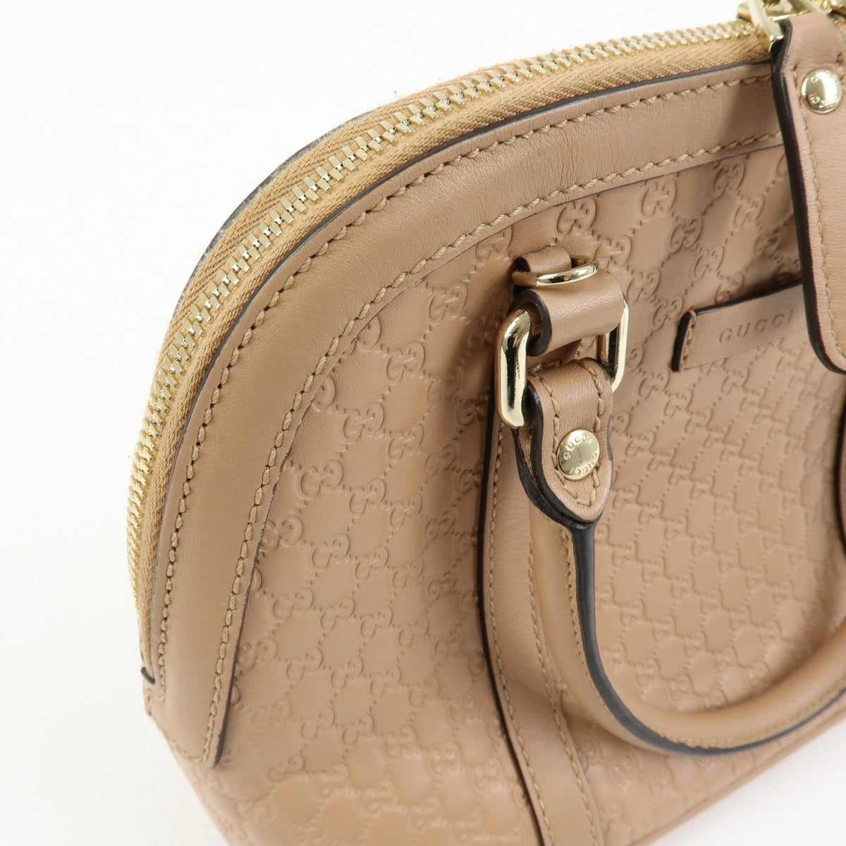 Gucci Convertible Dome Satchel Microguccissima Leather Beige Leather Handbag (Pre-Owned)