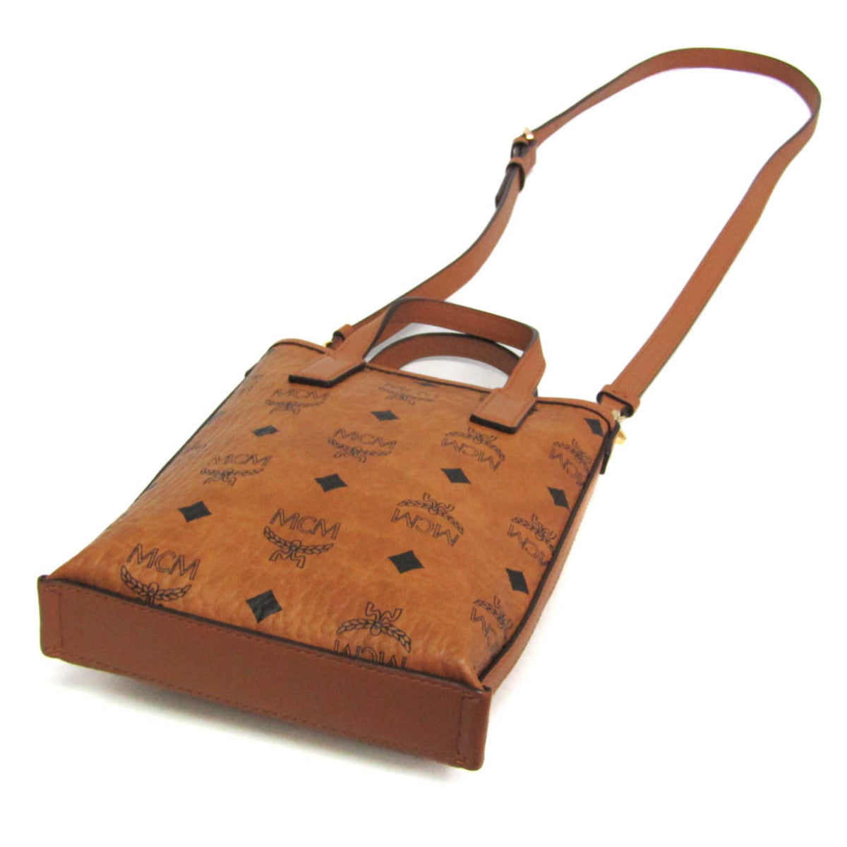 MCM Visetos Leather Brown Leather Handbag (Pre-Owned)
