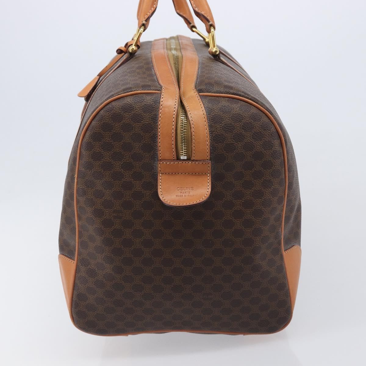 Celine Vintage Duffle Macadam Coated Canvas Brown Canvas Handbag (Pre-Owned)