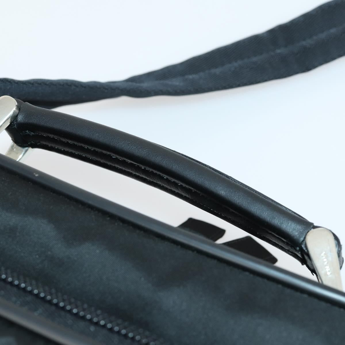 Prada Convertible Front Pocket Tessuto With Saffiano Leather Black Nylon Briefcase Bag (Pre-Owned)