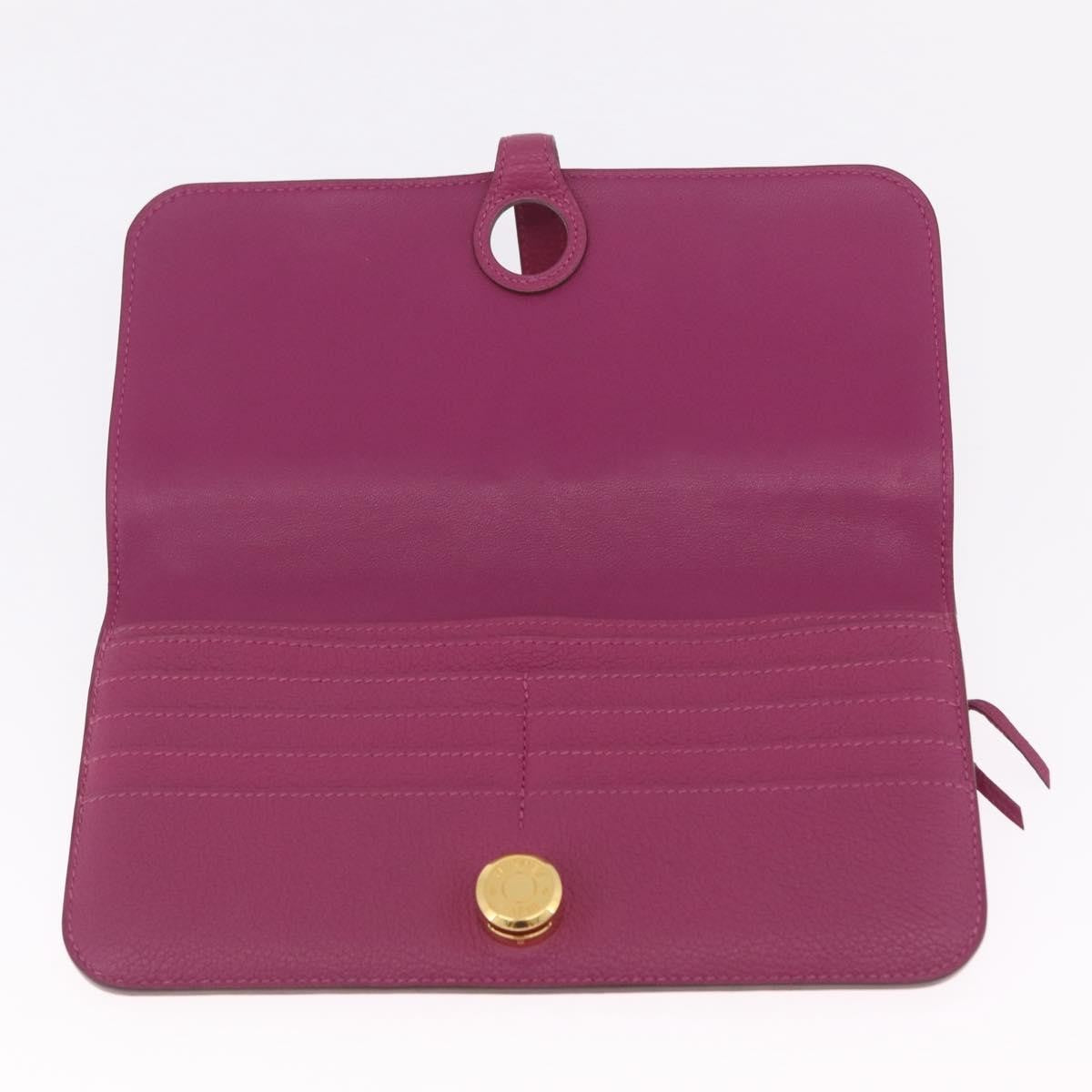 Hermes Dogon Duo Combined Leather Purple Leather Wallets Accessory (Pre-Owned)