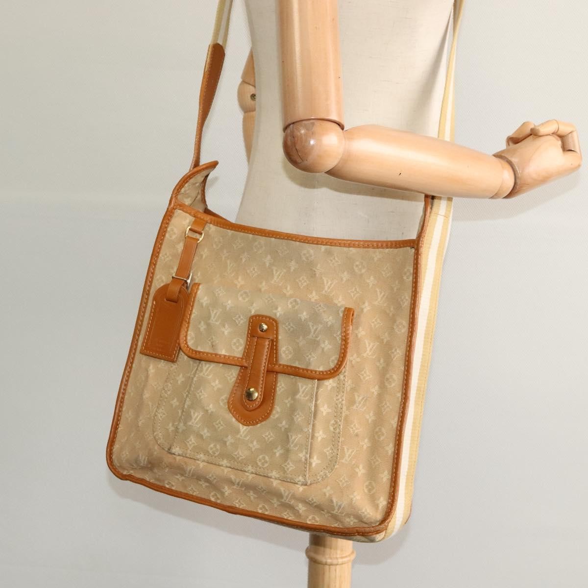 Louis Vuitton Mary Kate Messenger Mini Lin Beige Canvas Handbag (Pre-Owned)