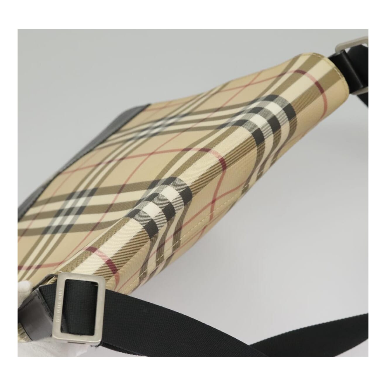 Burberry Nova Check Beige Canvas Shoulder Bag (Pre-Owned)