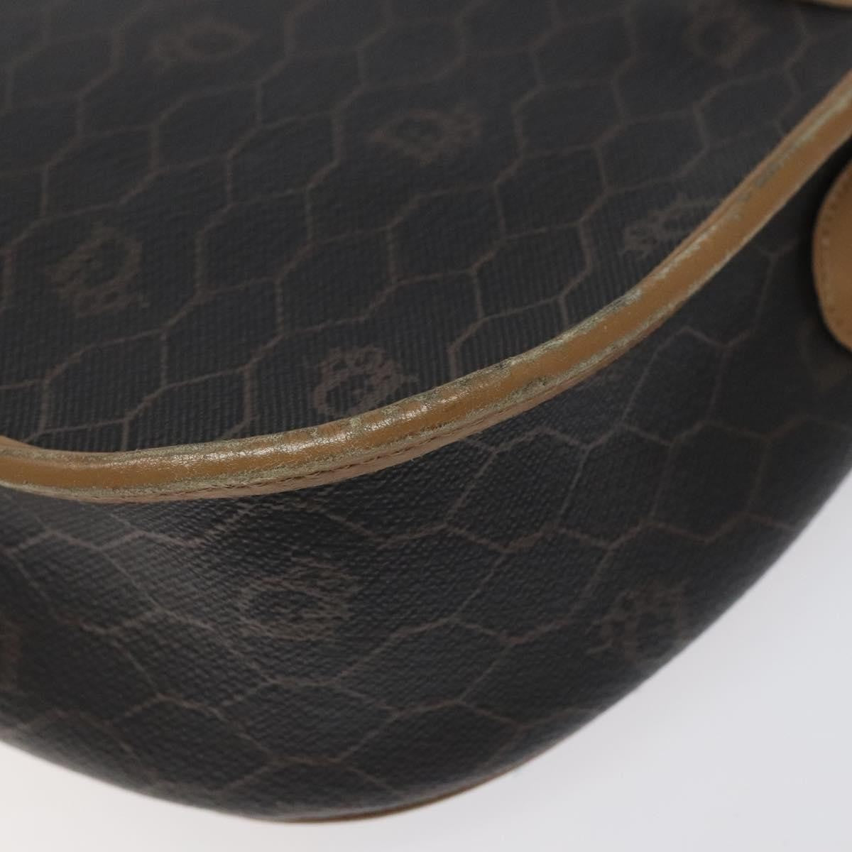 Christian Dior Vintage Honeycomb Flap Coated Canvas Black Canvas Shoulder Bag Bag (Pre-Owned)