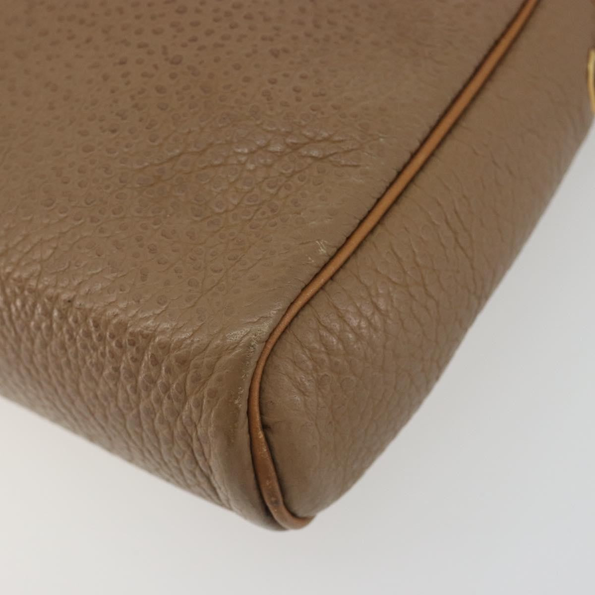 Christian Dior Vintage Cd Logo Leather Beige Leather Shoulder Bag Bag (Pre-Owned)