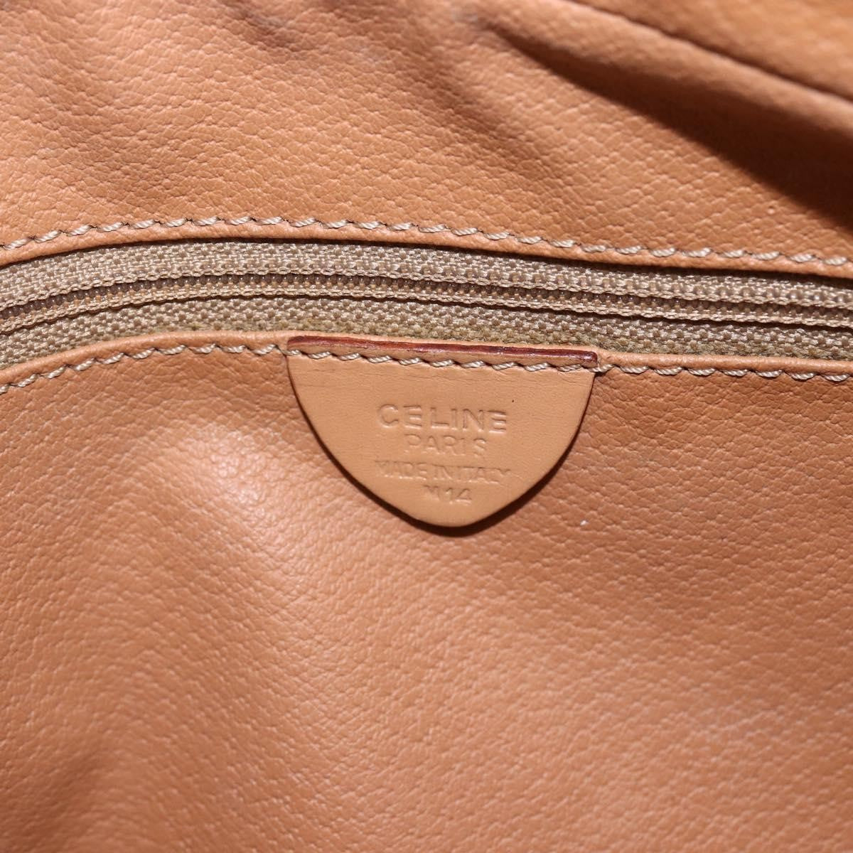 Celine Vintage Macadam Canvas And Leather Brown Canvas Shoulder Bag Bag (Pre-Owned)