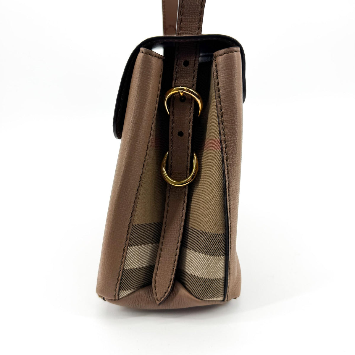 Burberry Camberley Top Handle Leather Brown Leather Handbag (Pre-Owned)