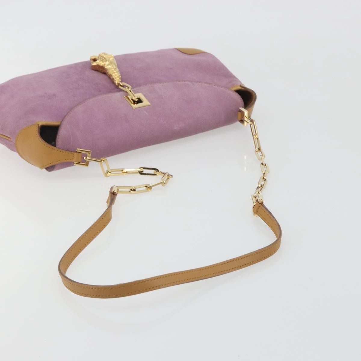 Gucci Tiger Charm Suede Multicolour Suede Shoulder Bag Bag (Pre-Owned)